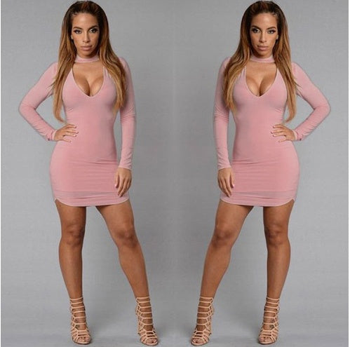 Bursting, V collar, cocktail dress