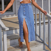 High Waist A-line denim