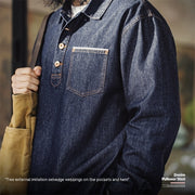 Denim Pullover Long-Sleeve Shirt