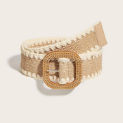 Wooden Buckle Elastic Belt