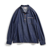 Denim Pullover Long-Sleeve Shirt