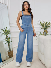 Denim Suspender Pants
