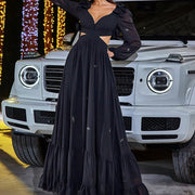 Elegant Chiffon Swing  Dress
