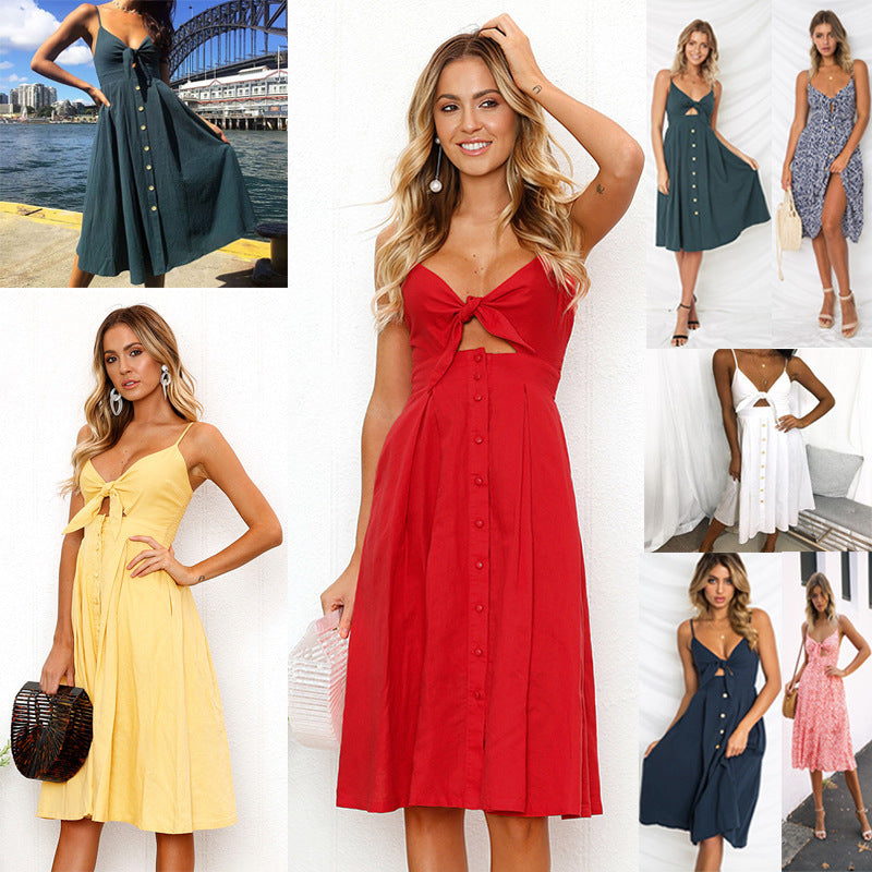 Sleeveless, Backless Strap, Long Close-fitting Sheath