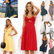 Sleeveless, Backless Strap, Long Close-fitting Sheath