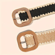 Wooden Buckle Elastic Belt