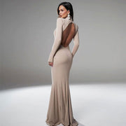 Skinny Backless Evening Dress