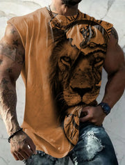 Men Printed Sleeveless T Shirt