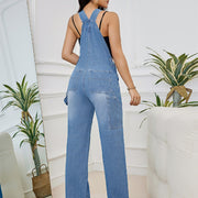 Denim Suspender Pants